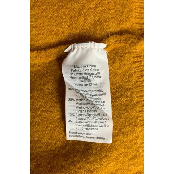 Madewell Women's M Medium Gold Mustard Alpaca Wool Open Pockets Sweater Cardigan - Picture 11 of 11